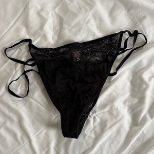 Victoria's Secret Black Lace Strappy Panties